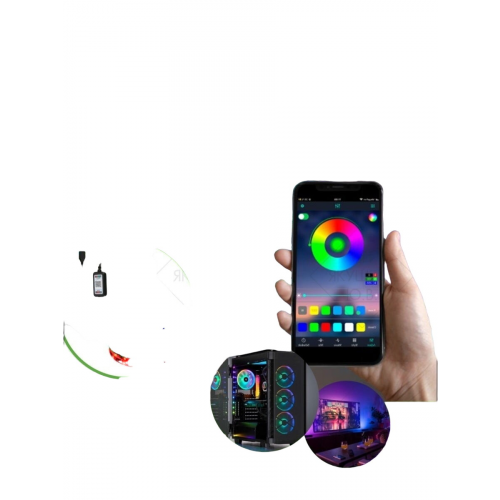Светодиодная Bluetooth Лента цветная (RGB) led smd 5 метров с usb контроллером, управление через приложение