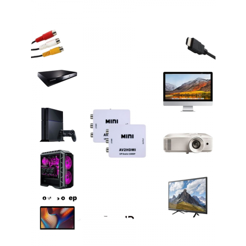 Конвертер AV на HDMI и аудио, AV 2 HDMI для монитора, CVBS, PAL NTSC 2 шт