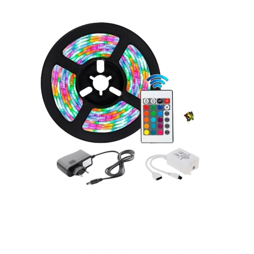 Светодиодная лента RGB 5 метров с блоком питания и пультом - дубль 3 (10579) для ВБ