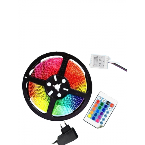 Светодиодная лента RGB 5 метров с блоком питания и пультом - дубль 4 (10579) для ВБ