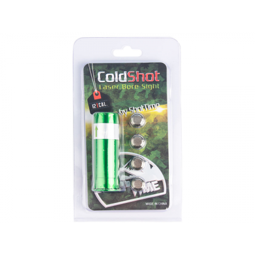 Лазерный патрон ShotTime ColdShot 12х60, кнопка вкл/выкл, зеленый