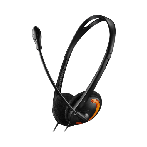 Проводная гарнитура Canyon CNS-CHS01BO, черно-оранжевая