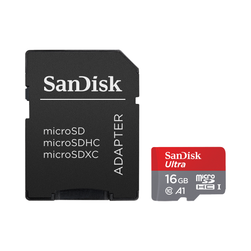 Карта памяти SanDisk Ultra UHS-I MicroSD 16 ГБ class 10 (с адаптером)