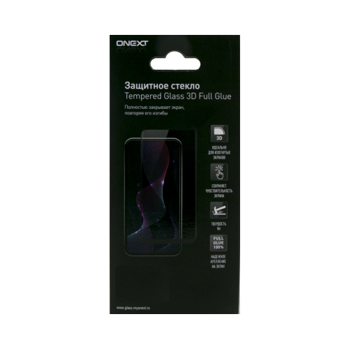Защитное стекло One-XT закругленное для iPhone 8 3D (черное)