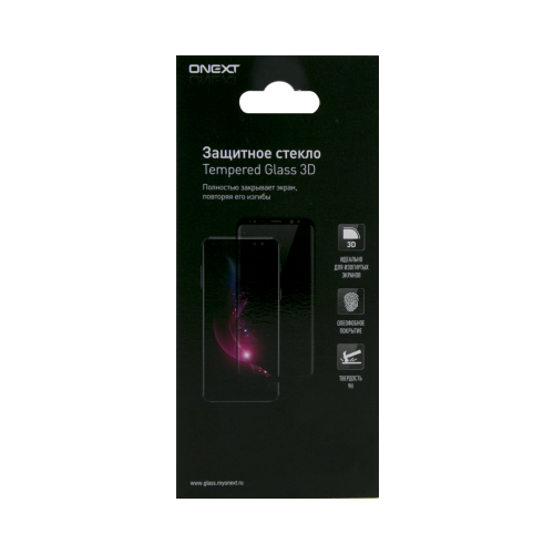 Защитное стекло One-XT закругленное для iPhone 7 3D (черное)