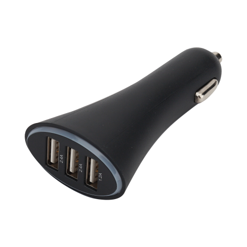Зарядное устройство автомобильное Bron USB 6A 3xUSB (2x2.4A, 1x1.2A), черное