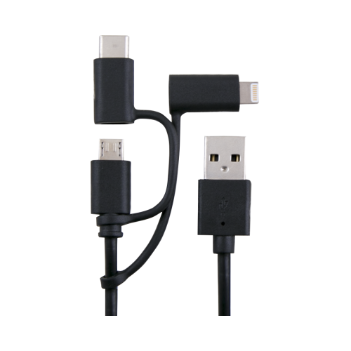 Кабель Bron USB-Lightning/microUSB/Type-C