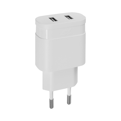 Зарядное устройство сетевое RIVACASE PS4123 3,4A 2USB, белое