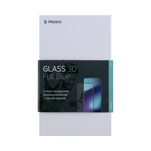Защитное стекло Deppa для Xiaomi Redmi 9A/9C 3D Full Glue (черная рамка)