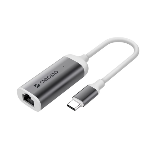 Адаптер Deppa USB Type-C - Gigabit Ethernet, графит