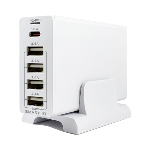 Зарядное устройство сетевое Bron BRN-AC-PD18/5USB30, белое