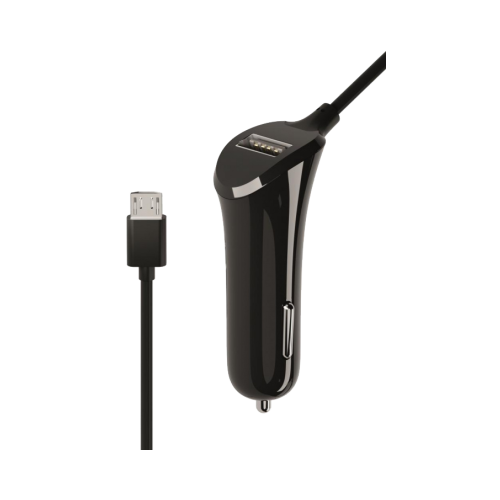 Зарядное устройство автомобильное Everstone ES-CCH-003 micro-USB + USB порт, черное