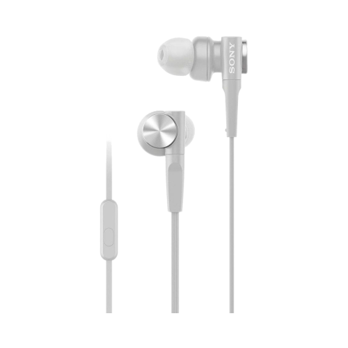 Наушники Sony MDR-XB55AP, белые (с кнопкой ответа)