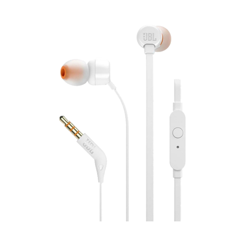 Проводная гарнитура JBL T160, белая (с кнопкой ответа)