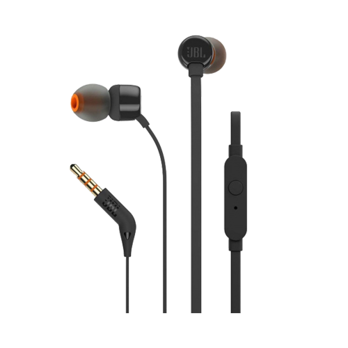 Проводная гарнитура JBL T160, черная (с кнопкой ответа)
