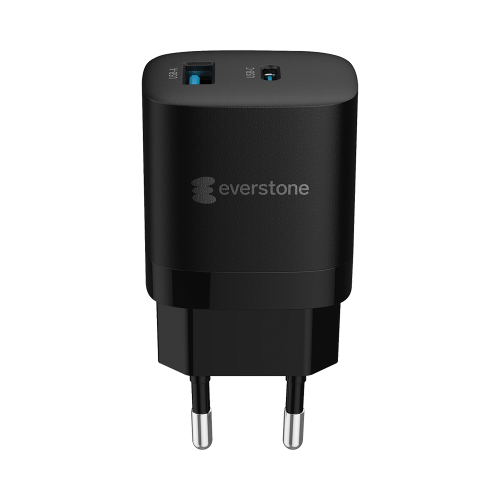Зарядное устройство сетевое Everstone EV-AC-PD30QC GaN 33W QC3.0 USB, PPS PD Type-C, черный