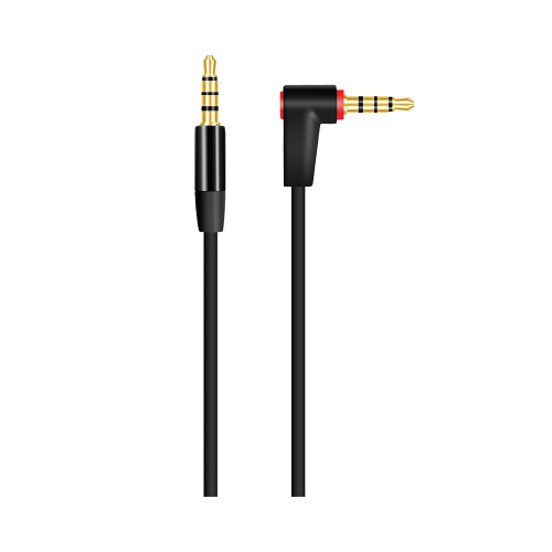 Кабель Everstone EV-CAB-AUX-RND-Black аудио 3,5 мм, 1 метр, черный