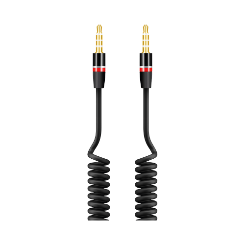 Кабель Everstone EV-CAB-AUX-CLD-Black аудио 3,5 мм, 1.5 метра, черный