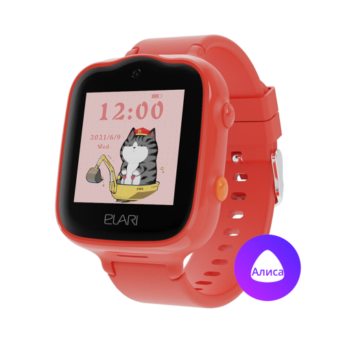 Часы-телефон ELARI детские KidPhone 4G Bubble, красные