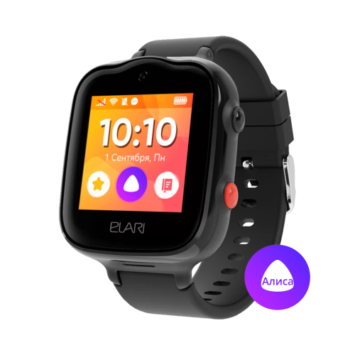 Часы-телефон ELARI детские KidPhone 4G Bubble, черные