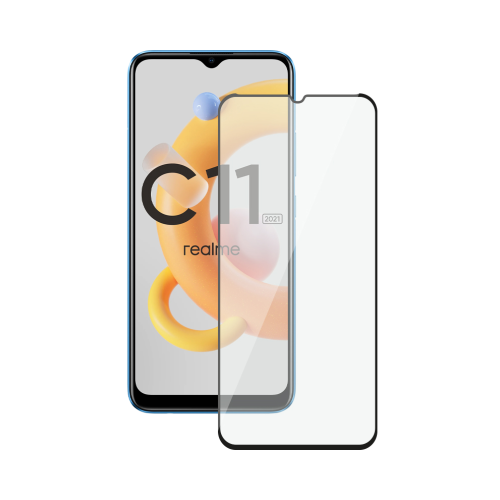 Защитное стекло Deppa для realme C11 2.5D Full Glue (черная рамка)