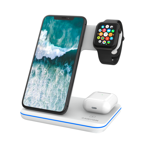 Зарядное устройство беспроводное Canyon Qi WS-303 15W, белое