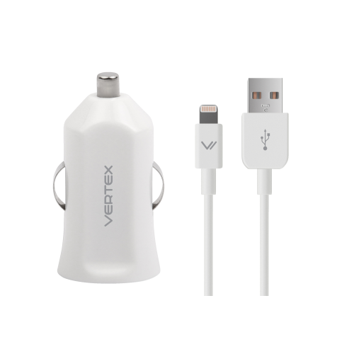 Зарядное устройство автомобильное Vertex с разъемами lightning/USB