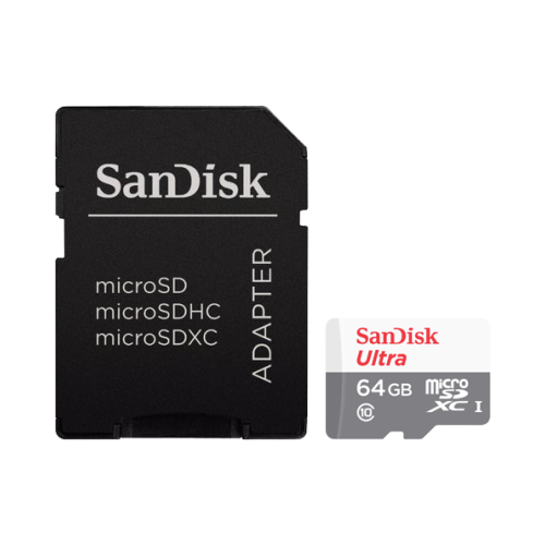 Карта памяти SanDisk MicroSD XC 64 ГБ class 10 (с адаптером)