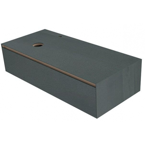 Noken (Нокен) Noken Tile Тумба 120х53х28,6 см подвесная с ящиком под левую раковину покрытие XLight Aged Dark черная Tile N899999668