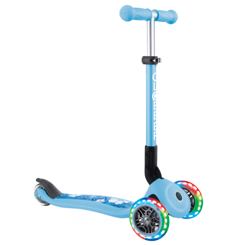 Самокат Globber JUNIOR FOLDABLE FANTASY LIGHTS, Пастельно-голубой 433-200