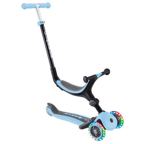 Самокат Globber Go Up Foldable Lights, пастельно-голубой 643-200