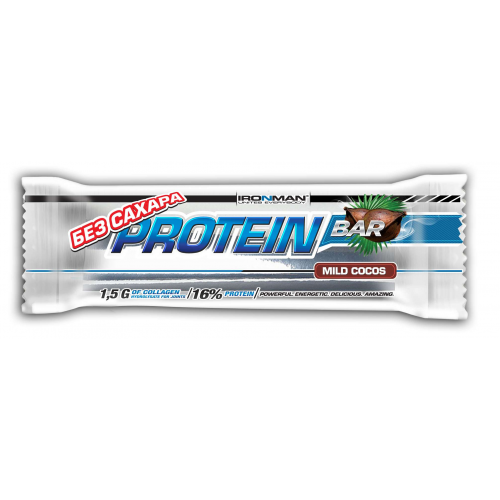 IronMan Батончики Protein Bar 50 г, 24 шт, вкус: кокос-темная глазурь
