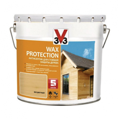 Алкидный антисептик для дерева с добавлением воска WAX PROTECTION Темный дуб 0,9л