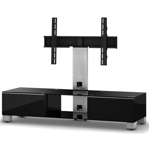 Тумба под телевизор приставная SONOROUS MD 8140-B-INX-BLK 120х44х130 см, черный