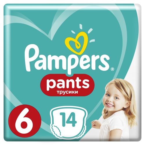 Подгузники-трусики PAMPERS Pants для мальчиков и девочек Extra Large (15+ кг) 14 шт