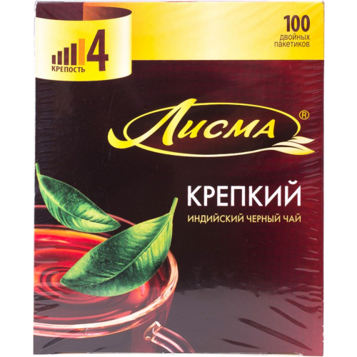Чай черный Лисма индийский крепкий 100 пакетиков