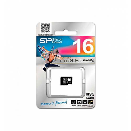 Флеш карта microSD 16GB Silicon Power microSDHC Class 4