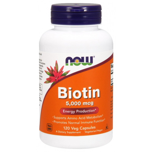 Витамин B NOW Biotin 5000 мкг 120 капс
