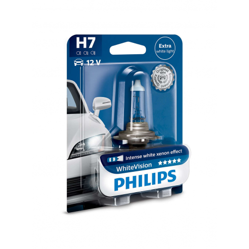 Лампа Галогенная Блистер 1шт H7 12v 55w Px26d Whitevision 60% (4300k) Philips 12972WHVB1