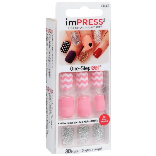 Лак для ногтей Kiss Impress Press-On Manicure One Step Gel Bipd 280 24 шт