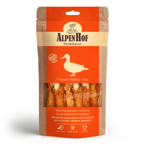 Лакомство для собак AlpenHof Жевательные палочки с уткой, для мелких пород, 50г