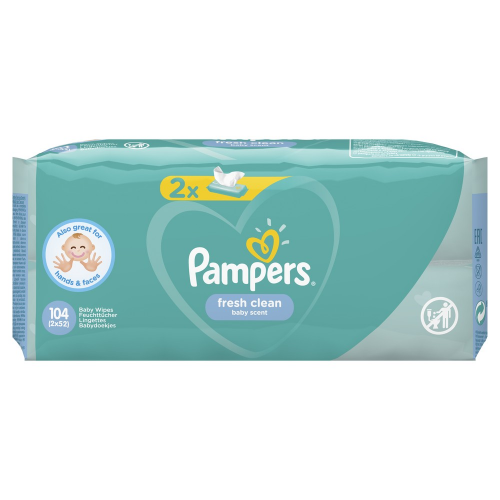 Детские влажные салфетки Pampers Fresh Clean 104 шт