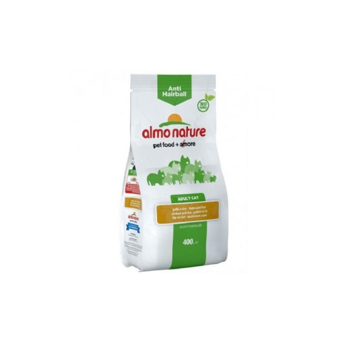 Сухой корм для кошек Almo Nature Adult Anti-Hairball, курица и рис, 0,4кг