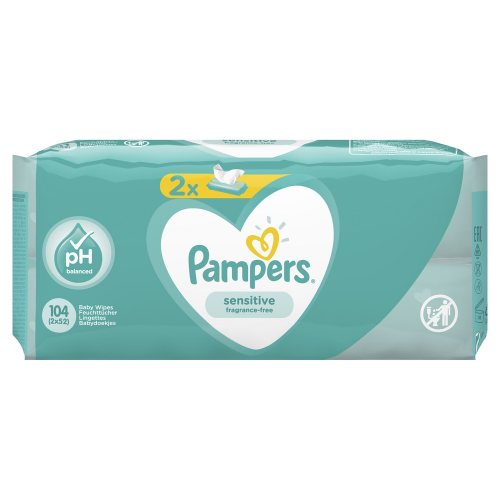 Детские влажные салфетки Pampers Sensitive 104 шт