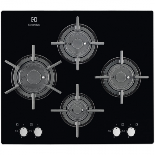 Встраиваемая варочная панель газовая Electrolux EGT96647LK Black/Silver