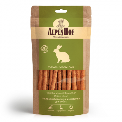 Лакомство для собак AlpenHof Колбаски баварские из кролика, 50г