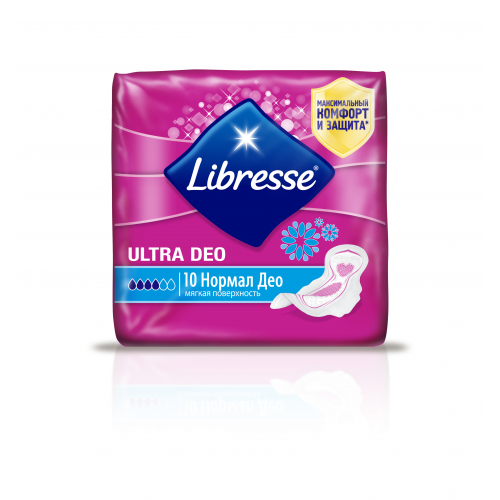 Гигиенические прокладки Libresse Ultra Normal Deo с мягкой поверхностью, 10 шт