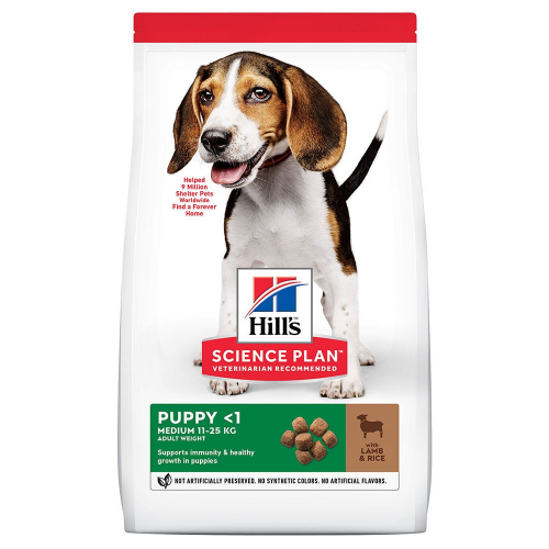 Сухой корм для щенков Hill's Science Plan Puppy Medium, ягненок и рис, 2,5кг