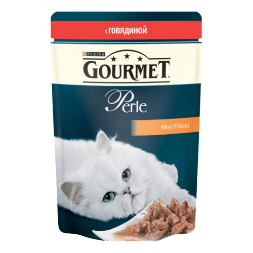 Влажный корм для кошек Gourmet Perle, говядина, 85г