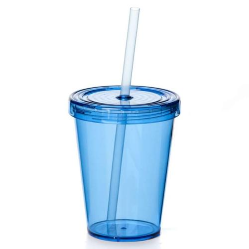 Стакан Uh Straw для коктейлей с крышкой и трубочкой 450 мл